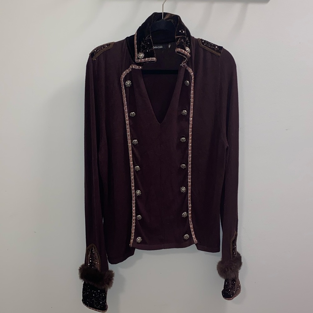 DOLCE CABO EMBELLISHED PULLOVER SWEATER SIZE UNMARKED L (See measurement…